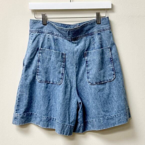 NWT A.P.C Dayana 100% Cotton High Waisted Denim Short Washed Indigo Women's 38/6 - Picture 4 of 7